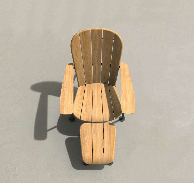 Minimalistički dizajn stolice omogućava joj da se savršeno uklopi u svaki eksterijer